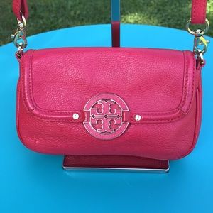 Tory Burch Pink Pebbled Leather Crossbody